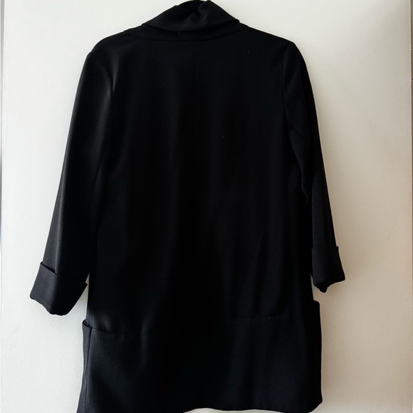 Aritzia Wilfred Black Draped Open Front Jacket / Blazer - Picture 5 of 6